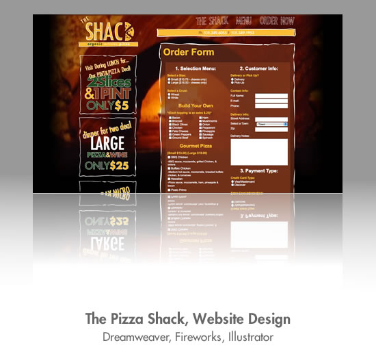 pizza shack order page